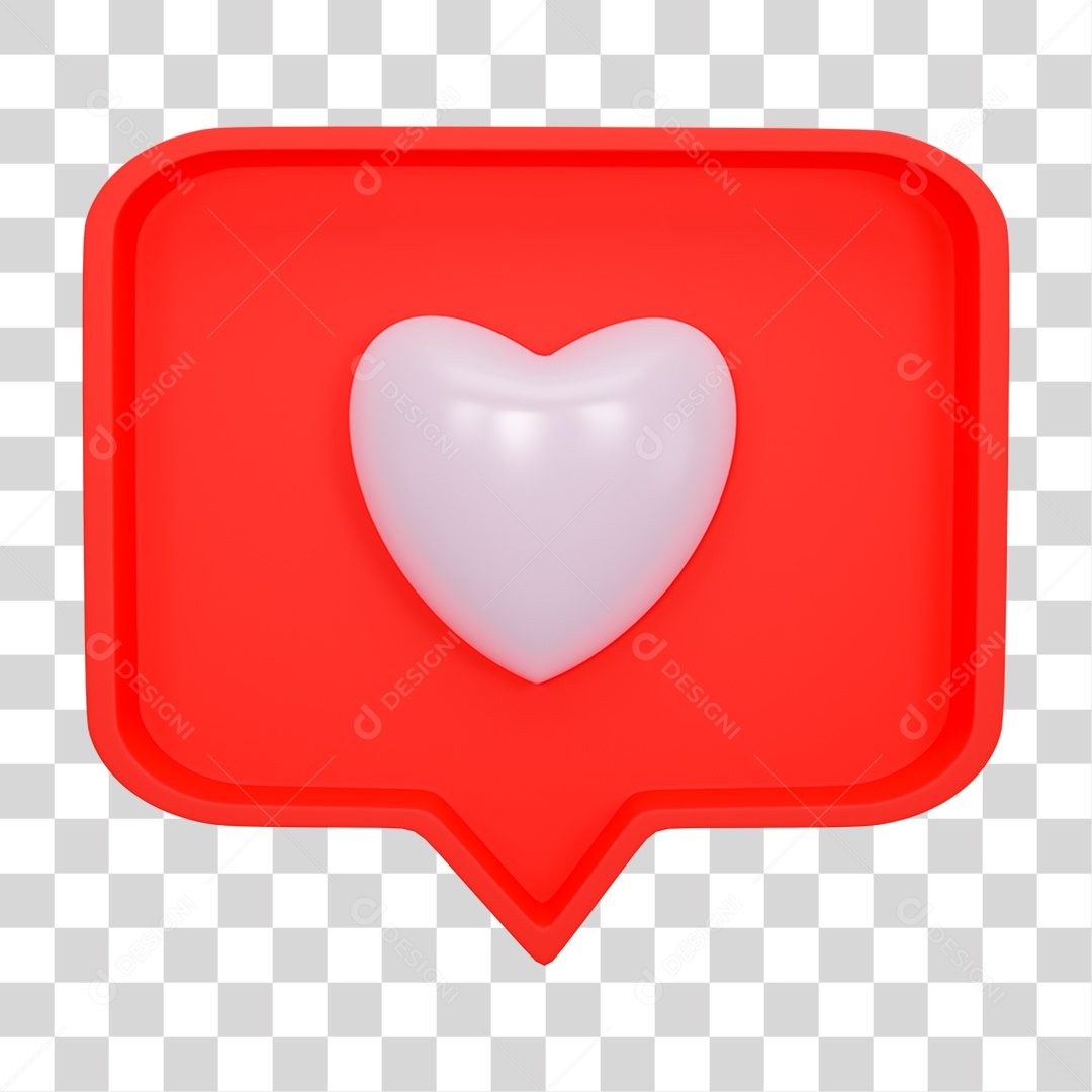 Emoji Coração Caixa de Mensagem PNG Transparente