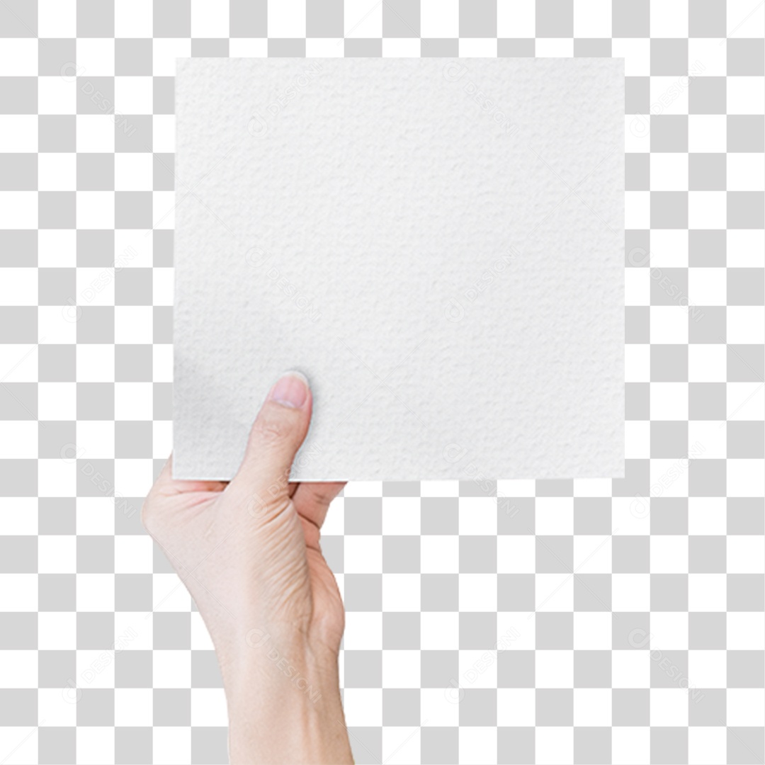Mão com Papel em Branco PNG Transparente