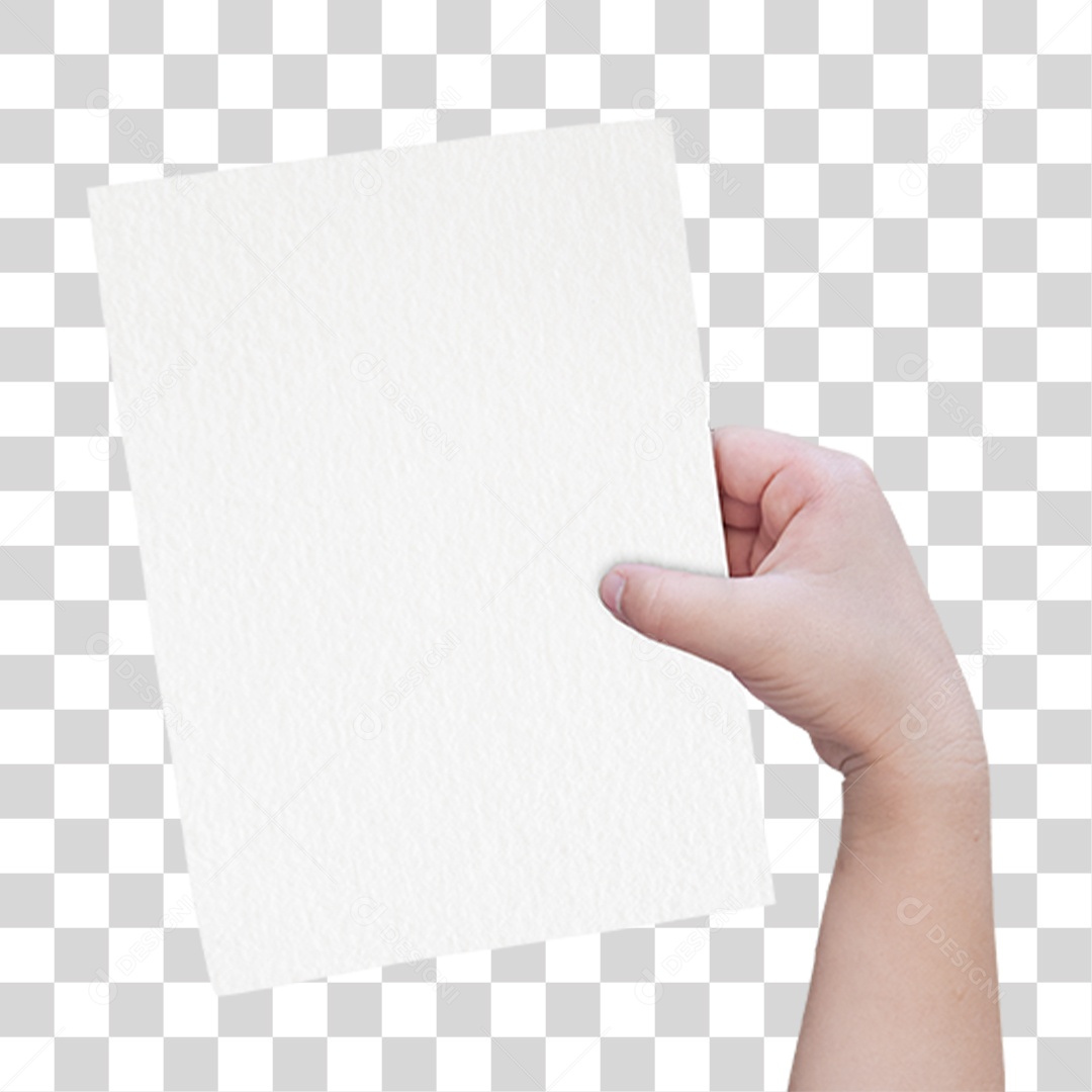 Mão com Papel em Branco PNG Transparente