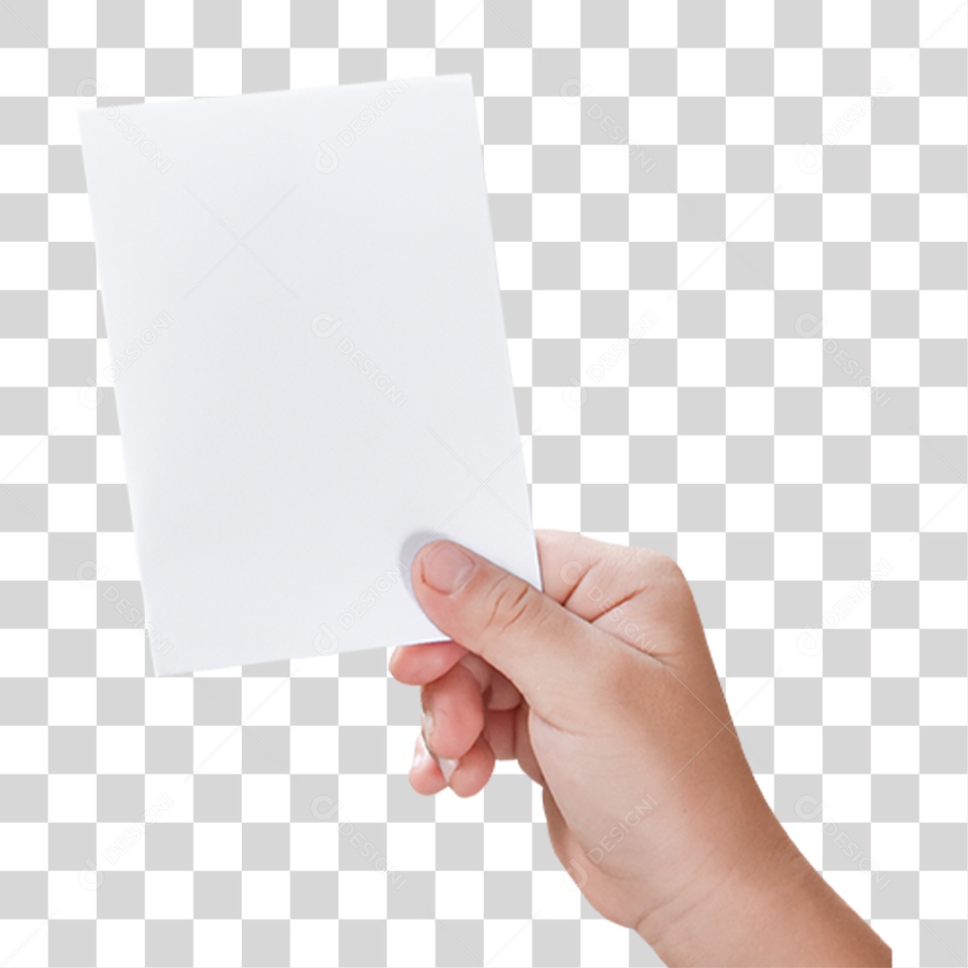 Mão com Papel em Branco PNG Transparente