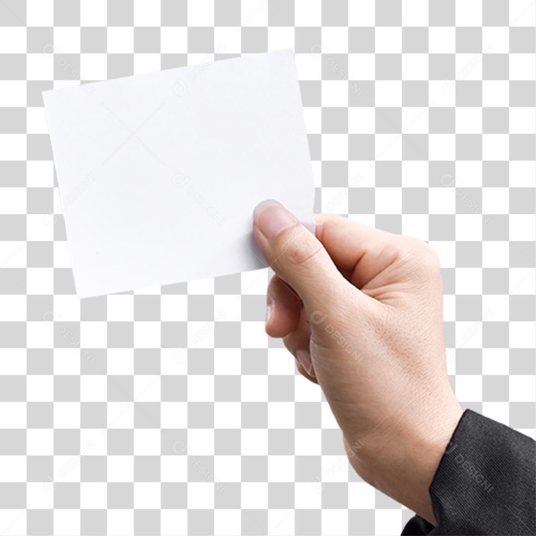 Mão com Papel em Branco PNG Transparente