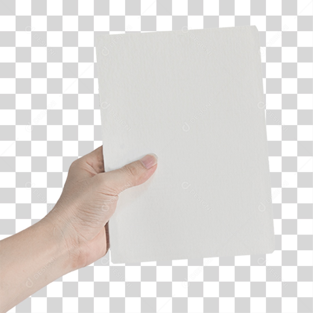 Mão com Papel em Branco PNG Transparente