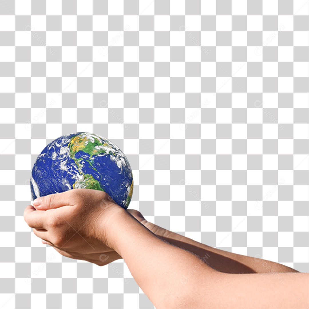 Mão Segurando Planeta Terra Globo PNG Transparente