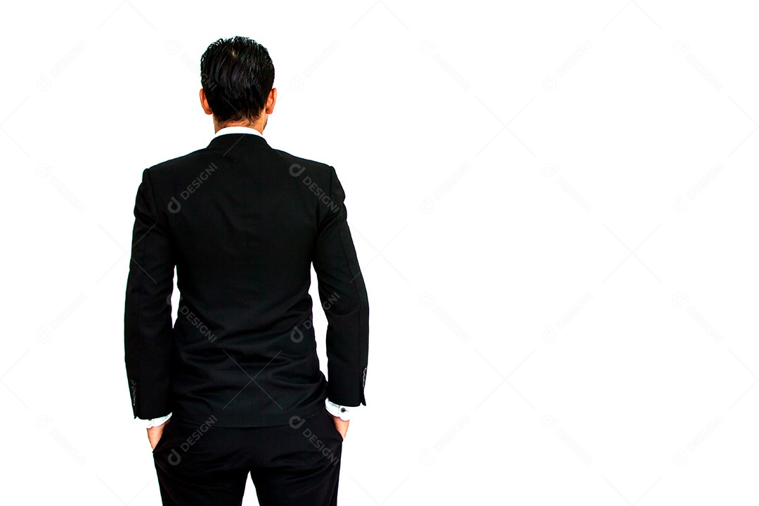 Negócios, pessoas, visão traseira e conceito de escritório