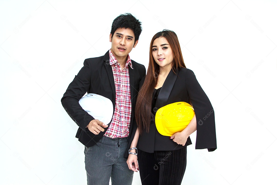 Engenheiro, construção, arquiteto isolado no fundo branco