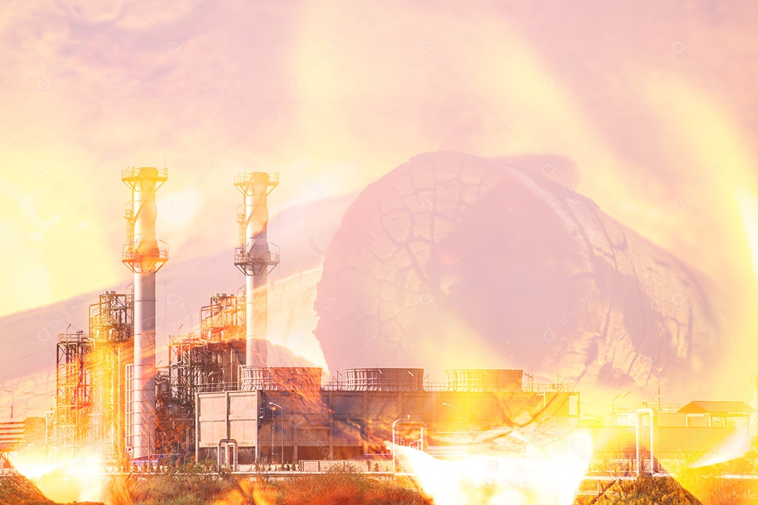 Usina de energia a vapor com queima de fogo de conflagração