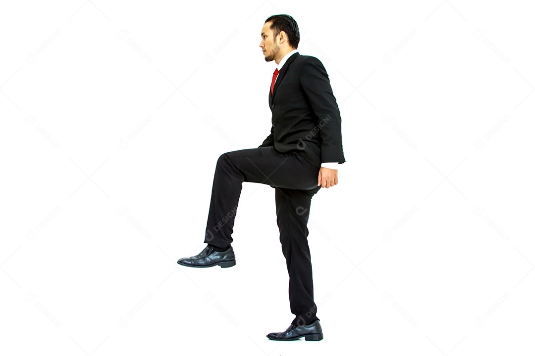 Homem de negócios isolado intensificar isolado no fundo branco