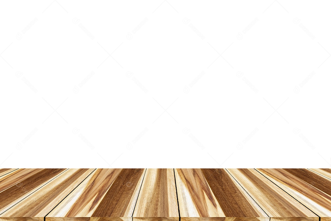 Madeira de perspectiva isolada no fundo branco