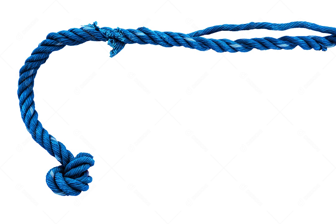 A corda quebrada é isolada no fundo branco