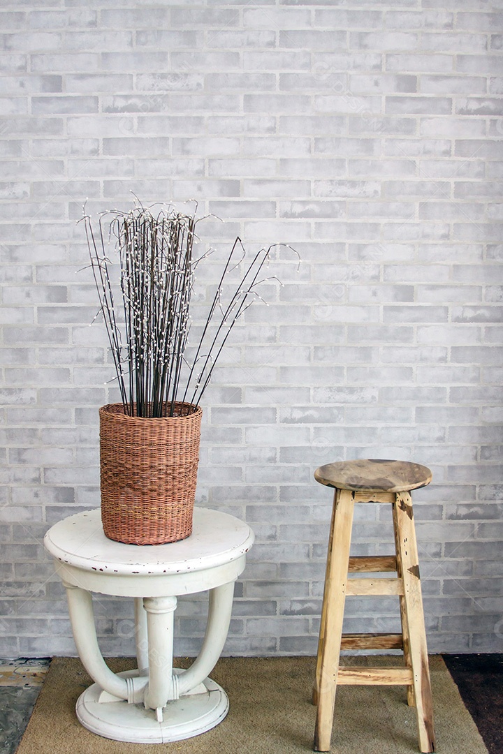 Sala de decoração de móveis clássicos vintage