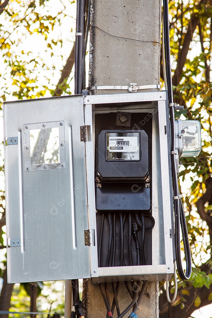 Abra a vista frontal do medidor elétrico