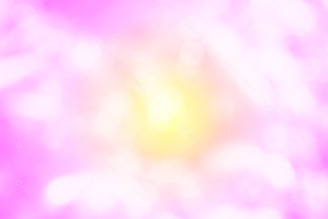Fundo de sonho de bokeh de cor rosa e amarelo central