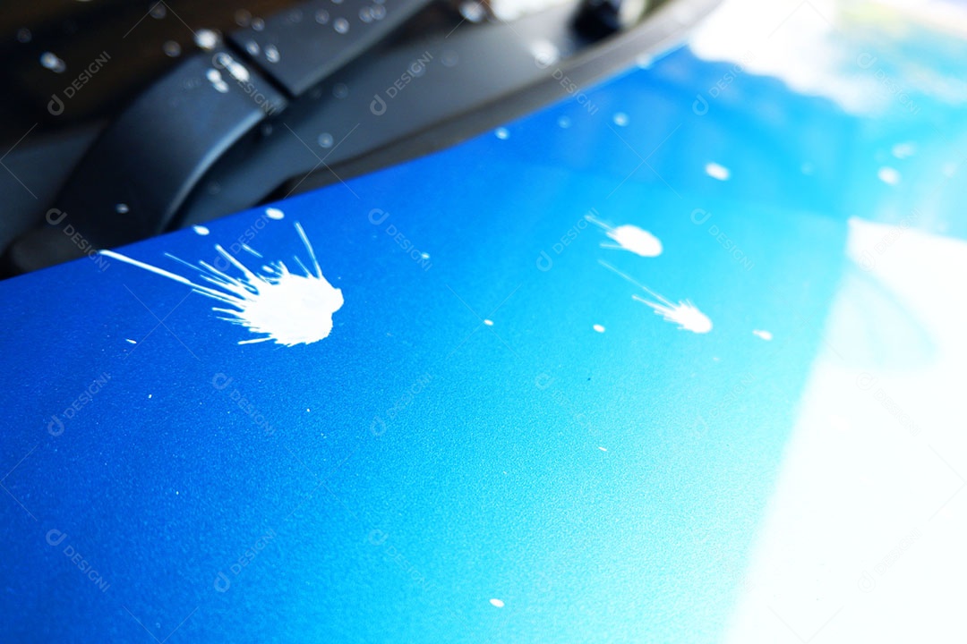 Esfregaço de manchas de água misturada com farinha fora do carro Do esguicho de água Festival Songkran na Tailândia