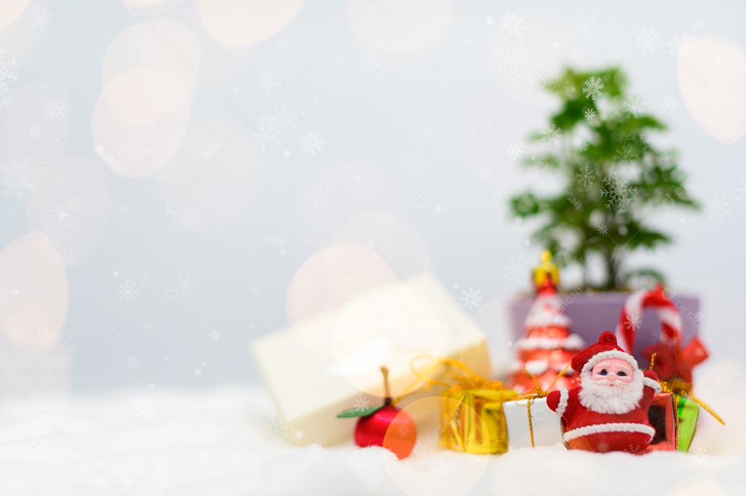 Neve de ideia de caixa de presente de natal