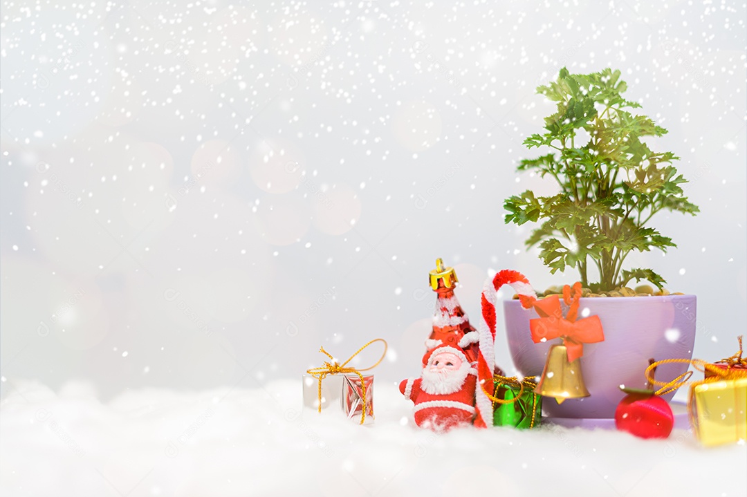 Neve de ideia de caixa de presente de natal