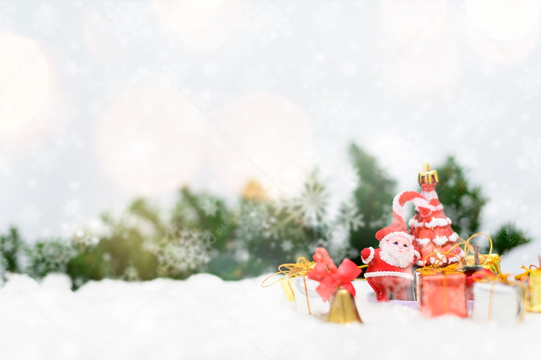 Neve de ideia de caixa de presente de natal