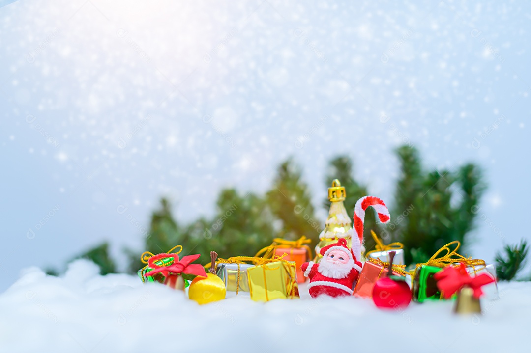 Neve de ideia de caixa de presente de natal