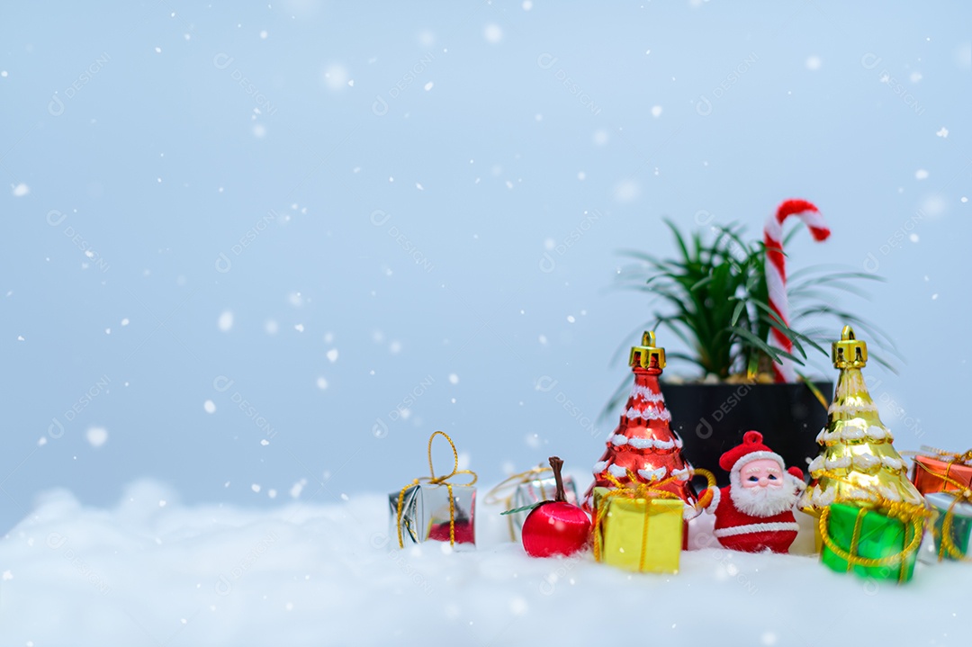 Neve de ideia de caixa de presente de natal