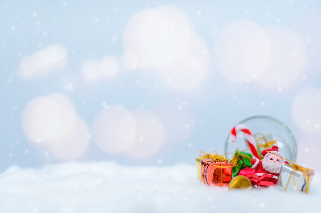 Neve de ideia de caixa de presente de natal