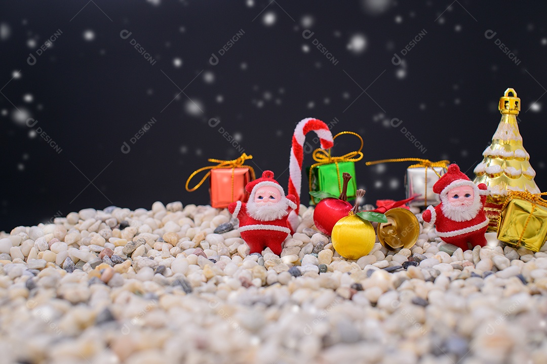 Fundo de noite de neve de caixa de presente de feliz natal