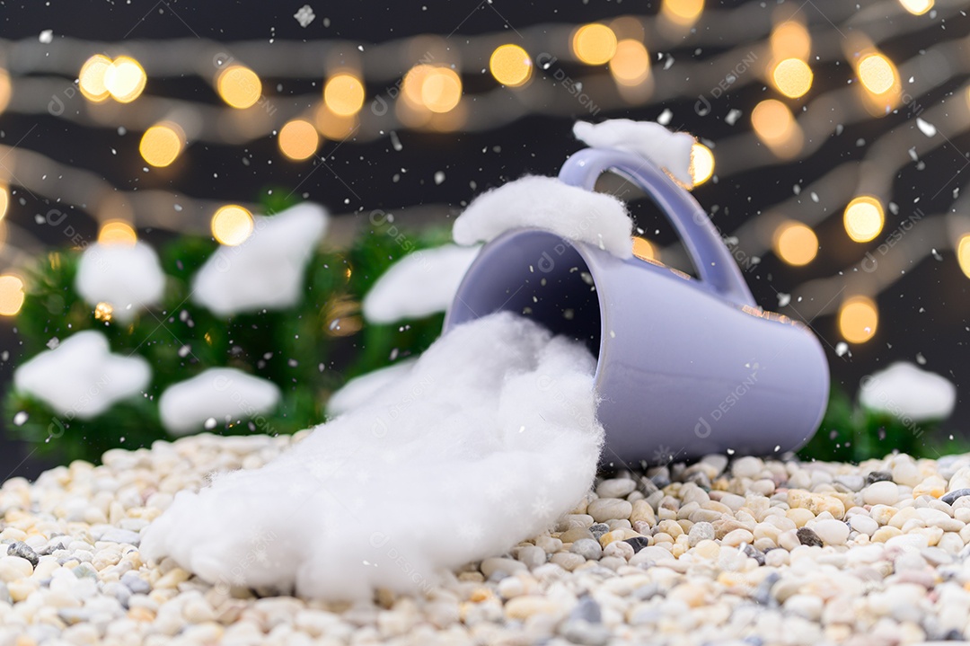 Fundo de noite de neve de caixa de presente de feliz natal