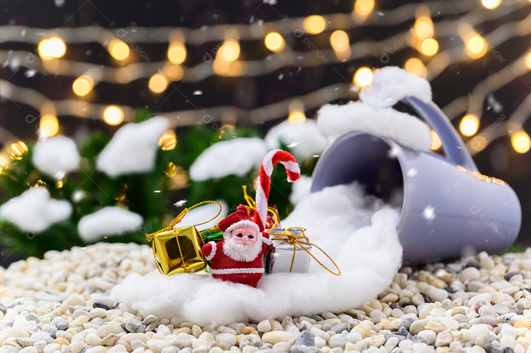 Fundo de noite de neve de caixa de presente de feliz natal