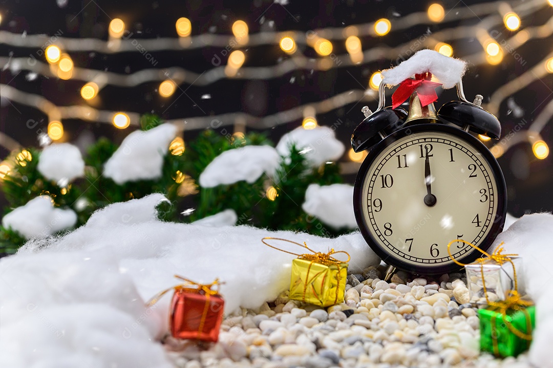 Fundo de noite de neve de caixa de presente de feliz natal