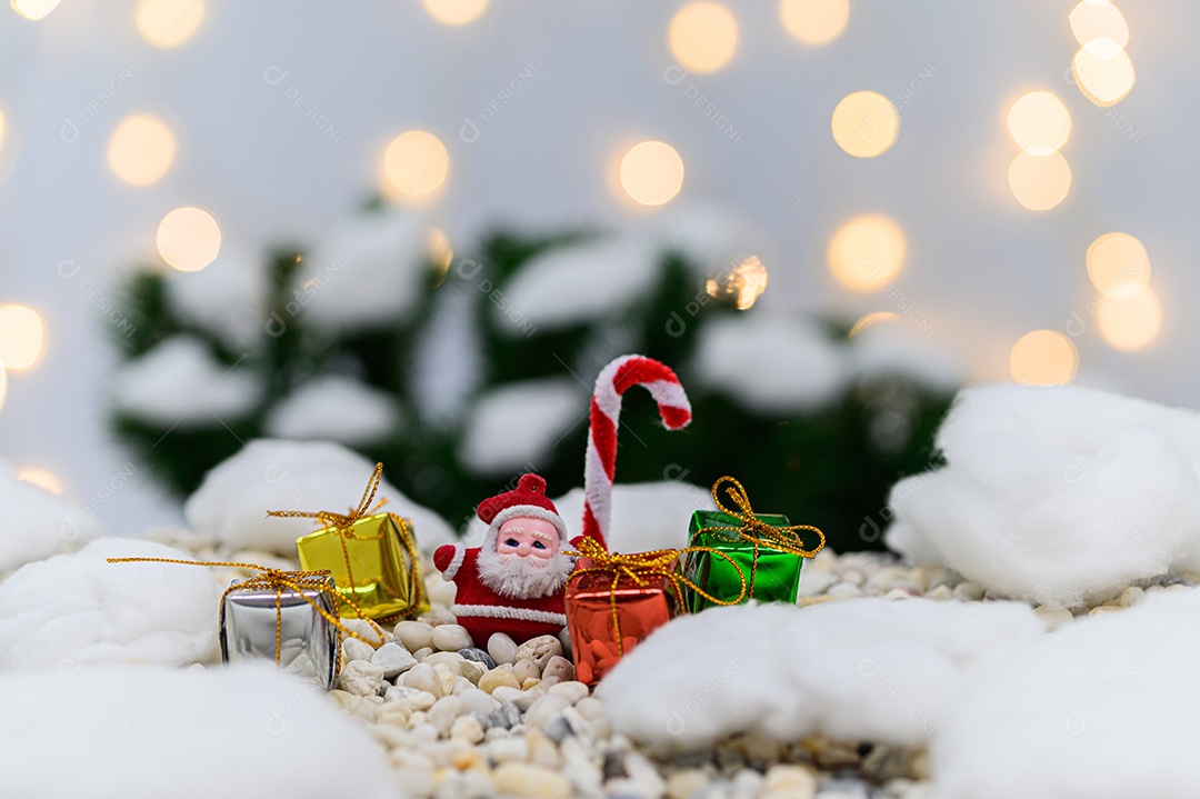 Fundo de noite de neve de caixa de presente de feliz natal