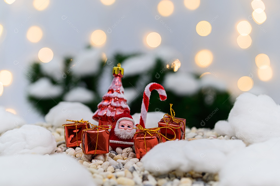 Fundo de noite de neve de caixa de presente de feliz natal