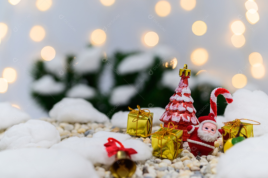 Fundo de noite de neve de caixa de presente de feliz natal
