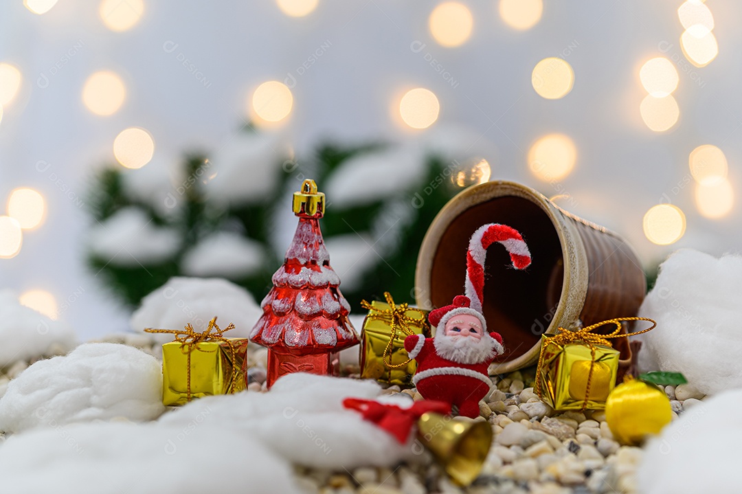 Fundo de noite de neve de caixa de presente de feliz natal