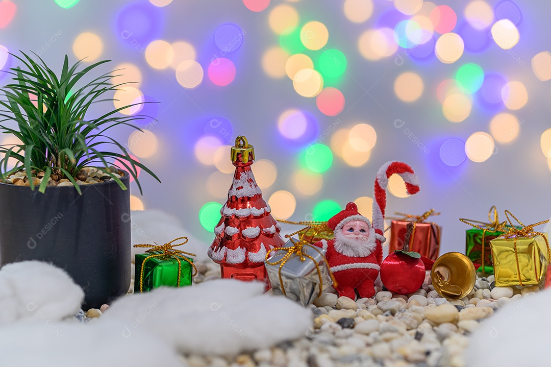 Fundo de noite de neve de caixa de presente de feliz natal