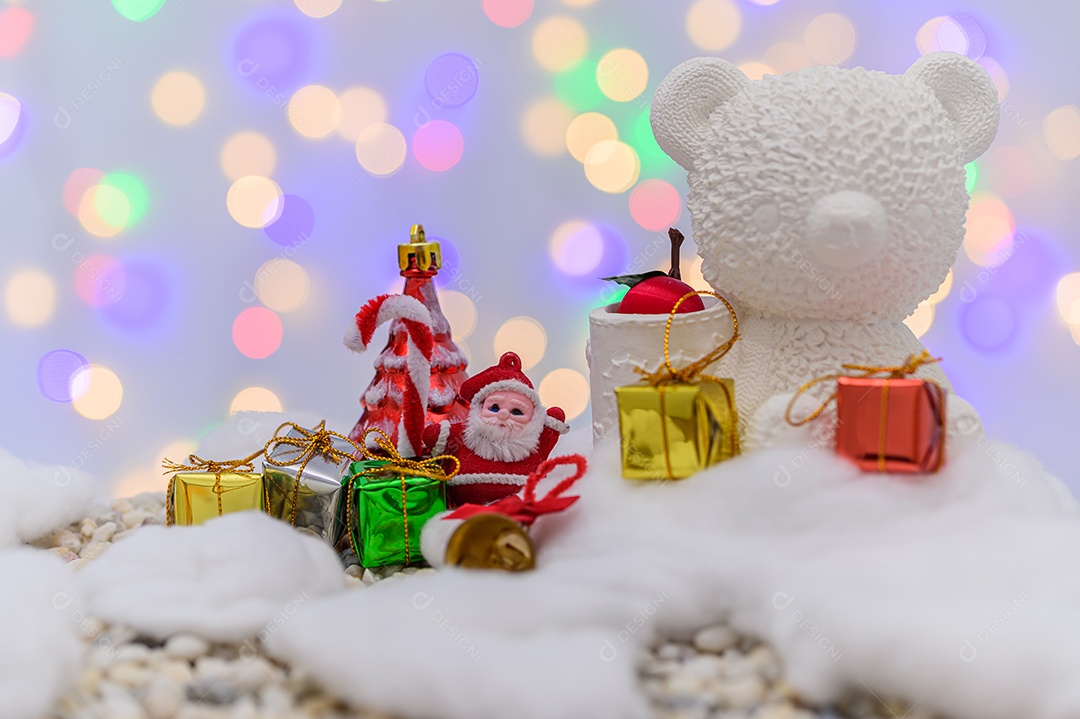 Fundo de noite de neve de caixa de presente de feliz natal