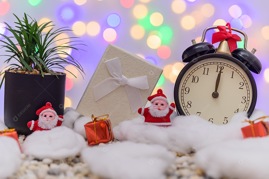 Fundo de noite de neve de caixa de presente de feliz natal