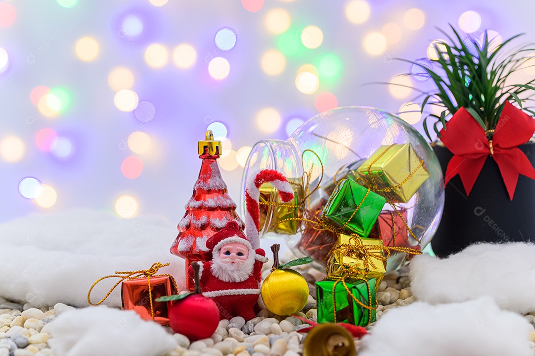 Fundo de noite de neve de caixa de presente de feliz natal