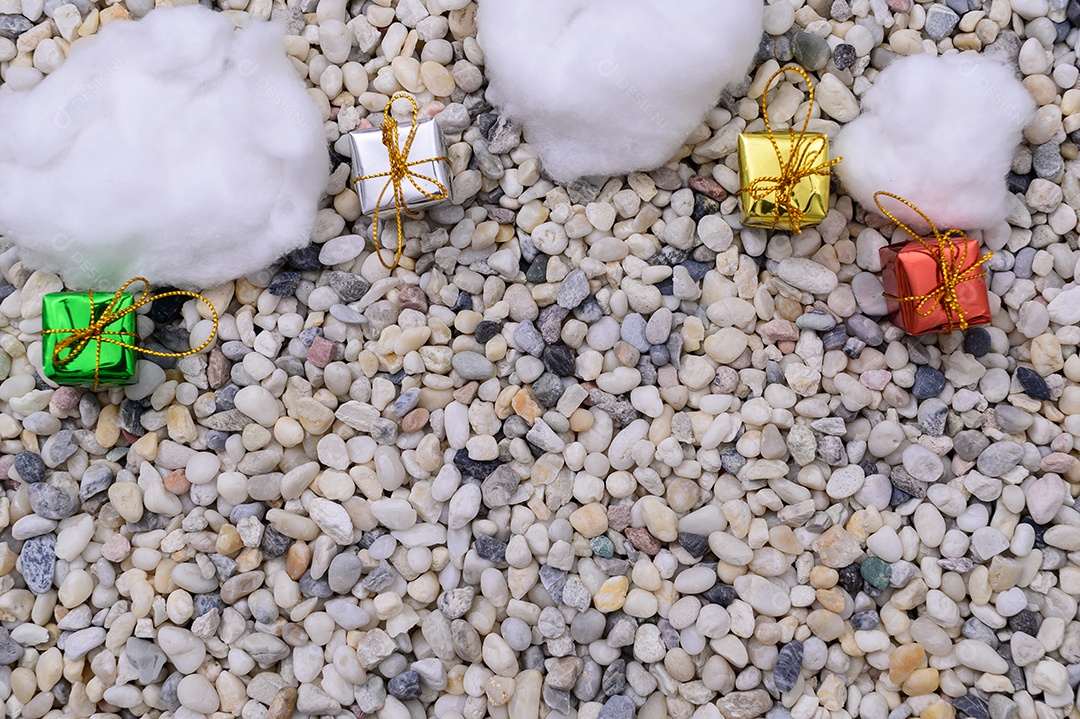 Fundo de noite de neve de caixa de presente de feliz natal