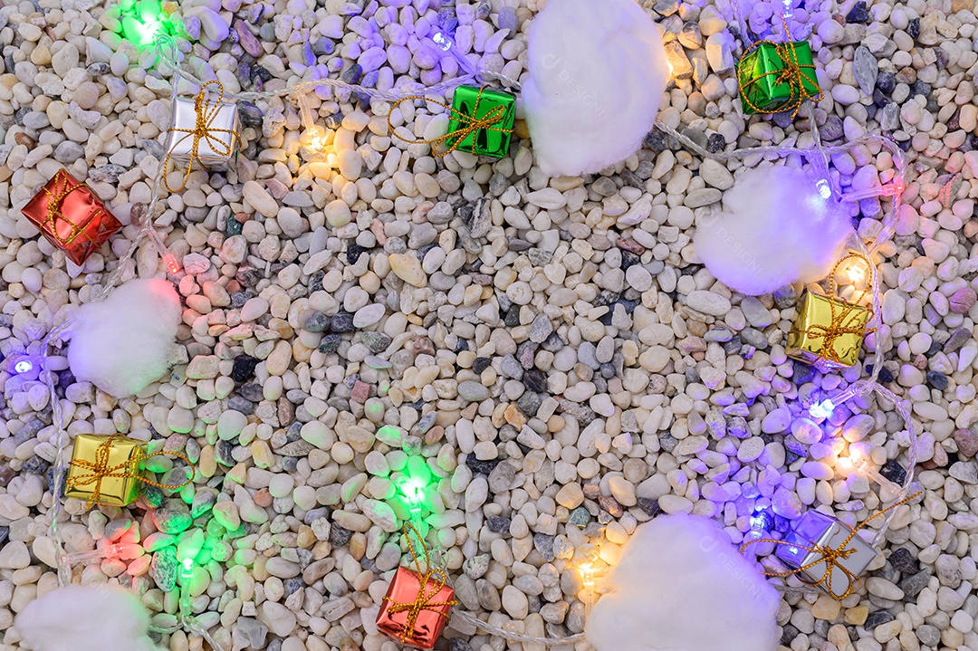 Fundo de noite de neve de caixa de presente de feliz natal