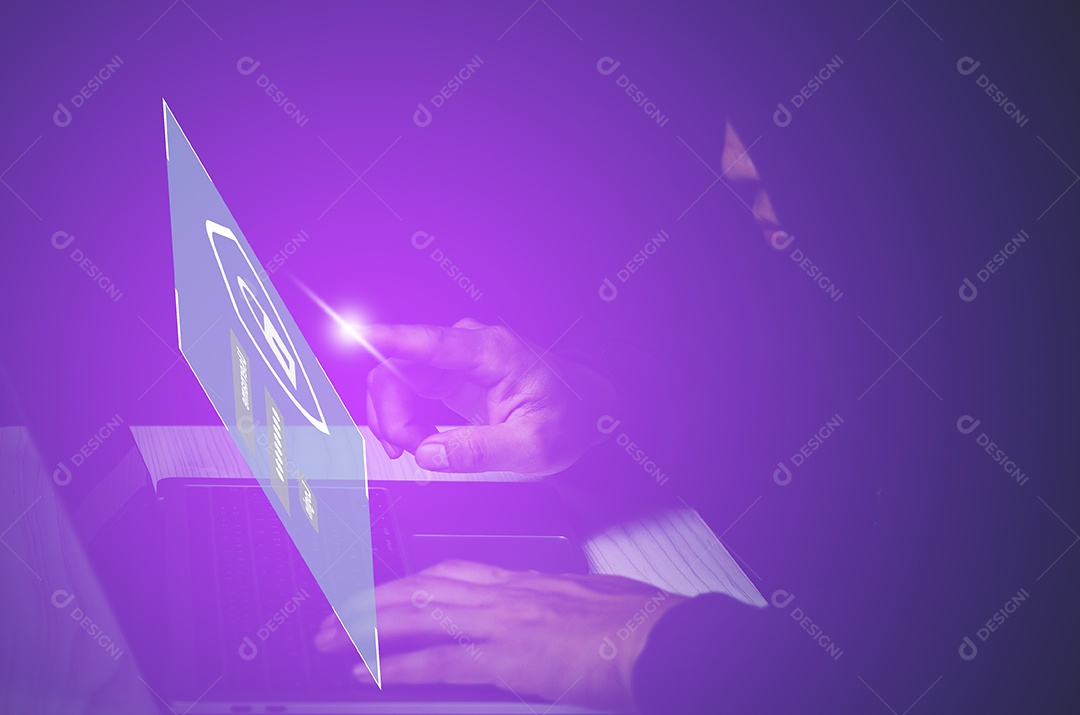 Conceito de crime digital de códigos de roubo de dados e cibersegurança Protegendo dados de hackers