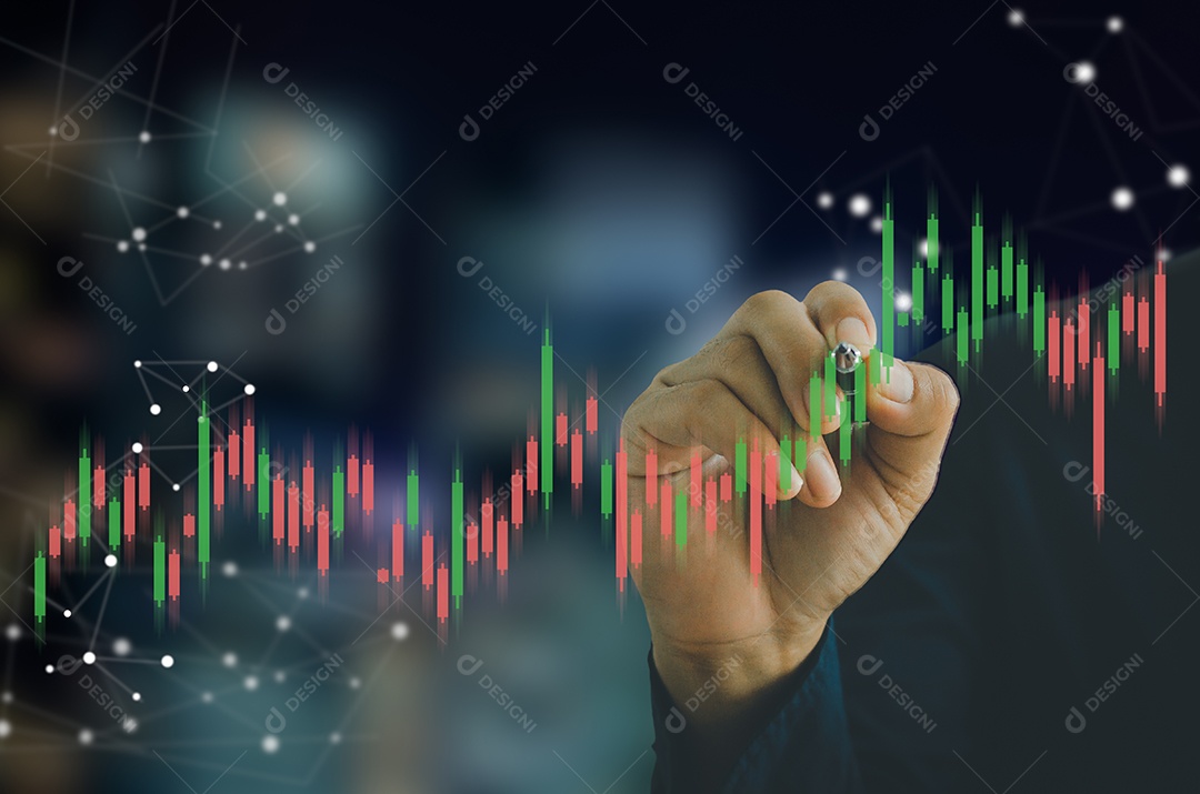 Gráfico auto comércio, fundo de conceito de mercado de bolsa de valores de investimento de finanças de negócios.