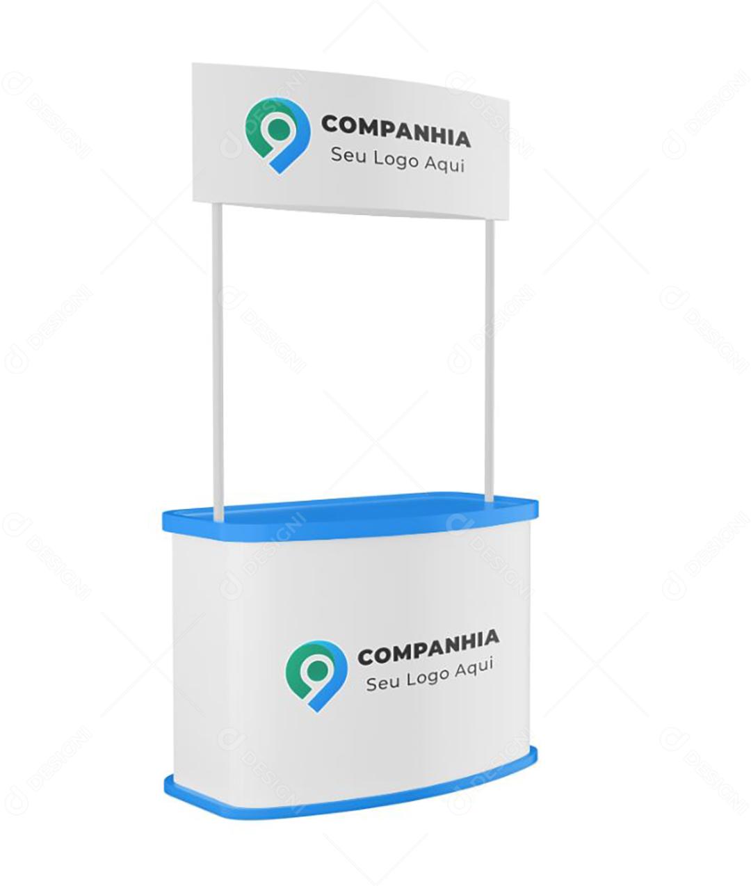 Stand balcão promocional mockup - Lateral