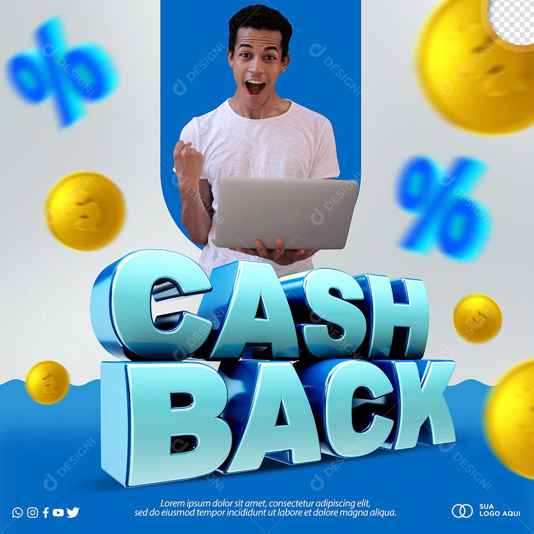 Social Media Cash Back Compras Descontos PSD Editável