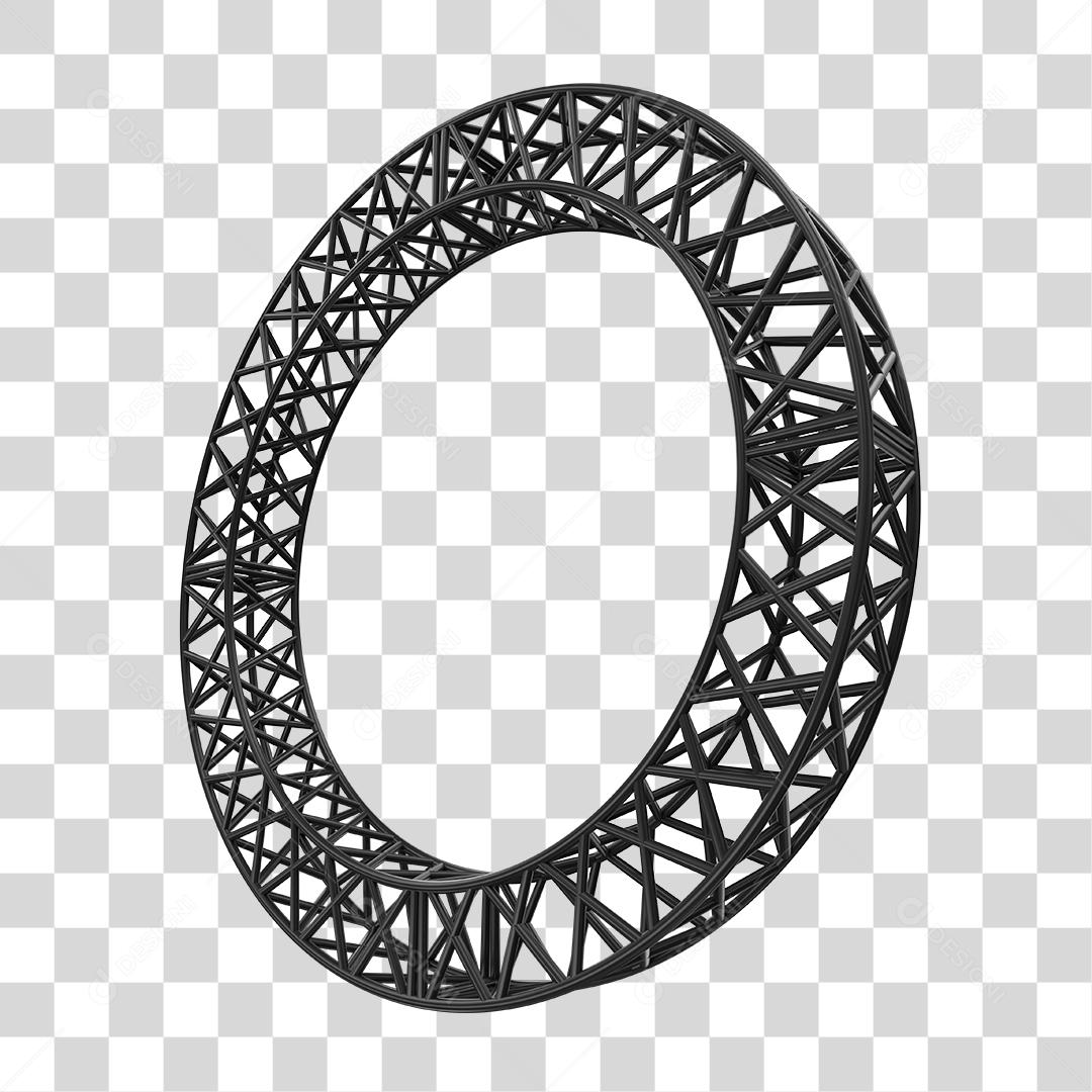 Estrutura Metálica Circular Elemento 3D Para Composição PNG Transparente