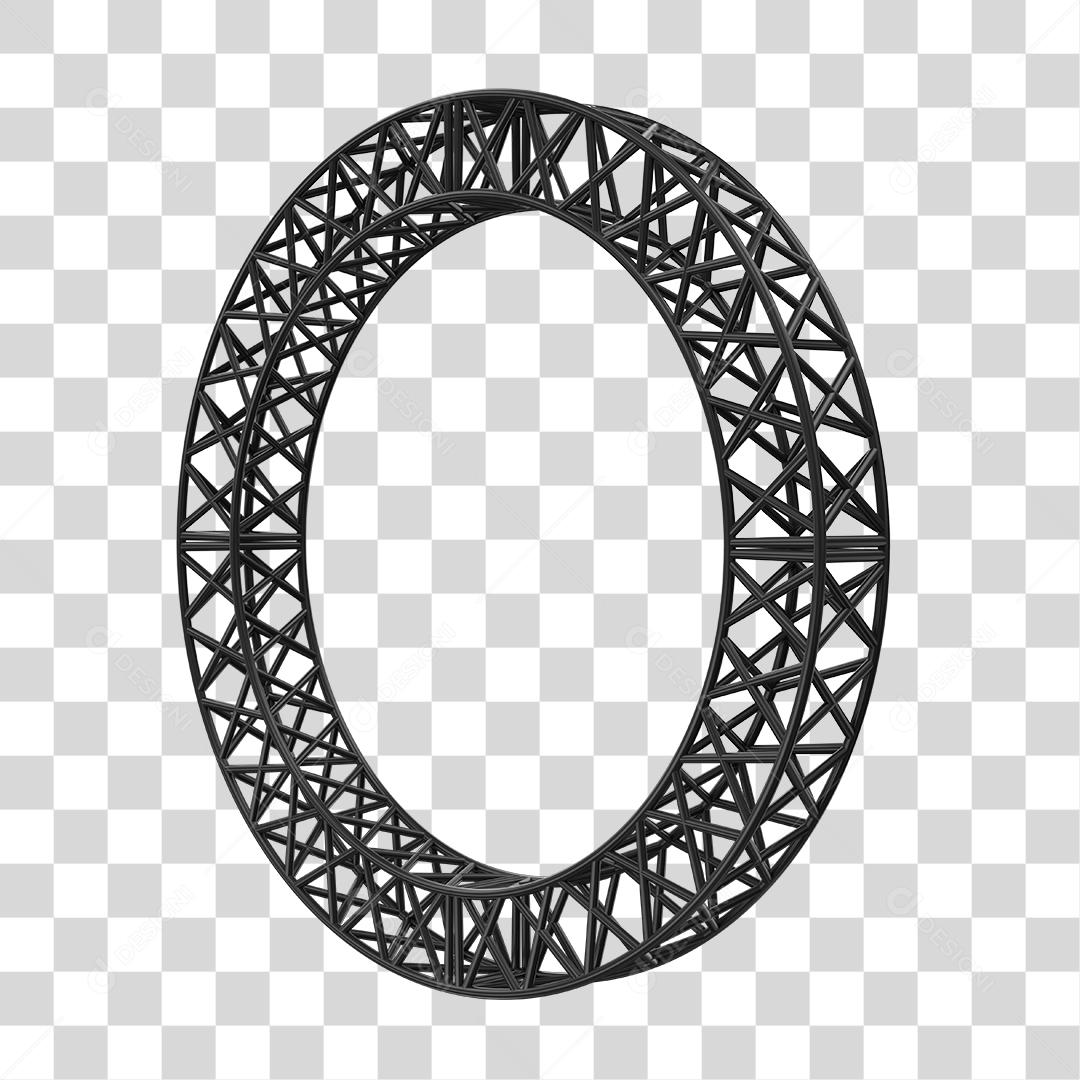 Estrutura Metálica Circular Elemento 3D Para Composição PNG Transparente