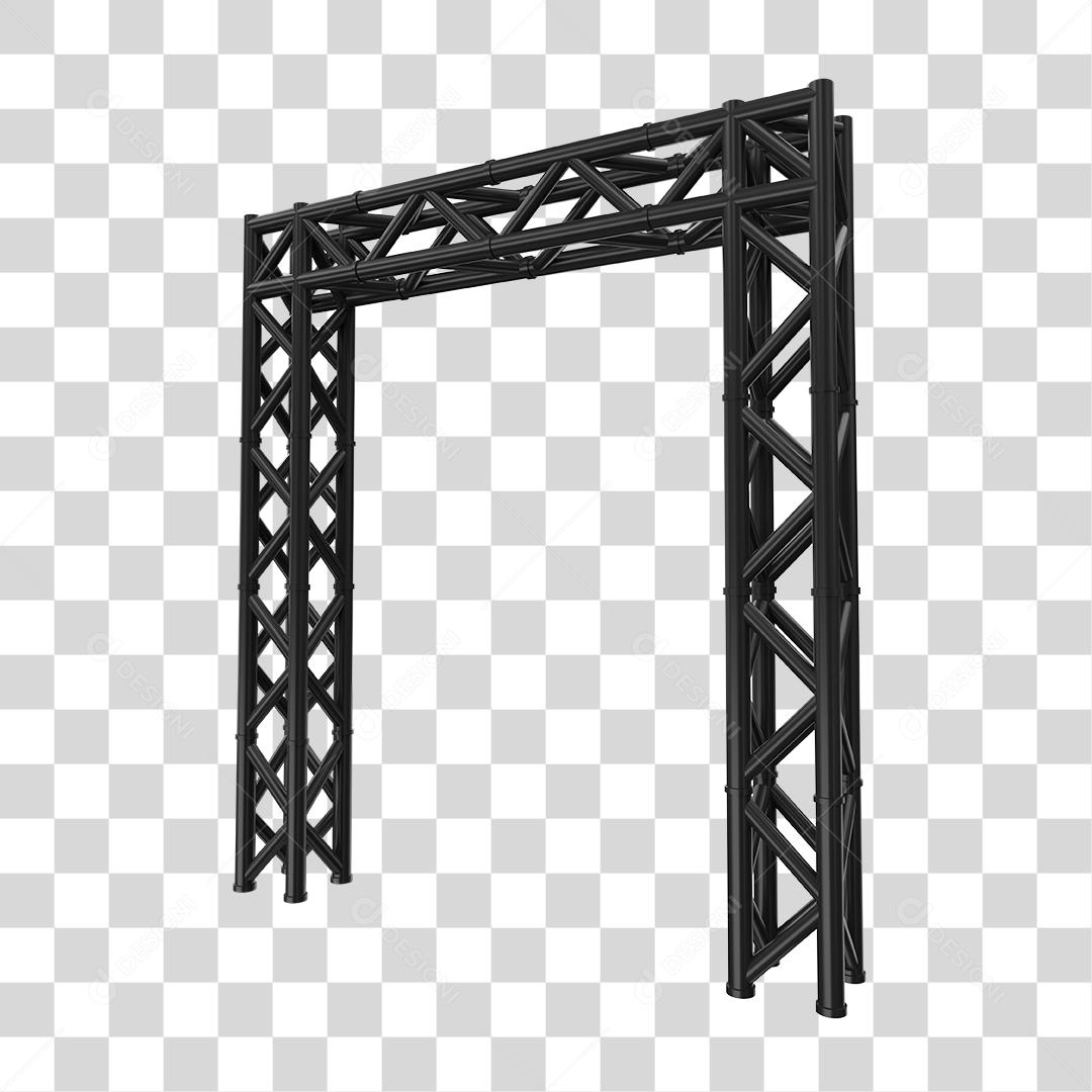 Estrutura Metálica Para Montagem de Palco Elemento 3D Para Composição PNG Transparente