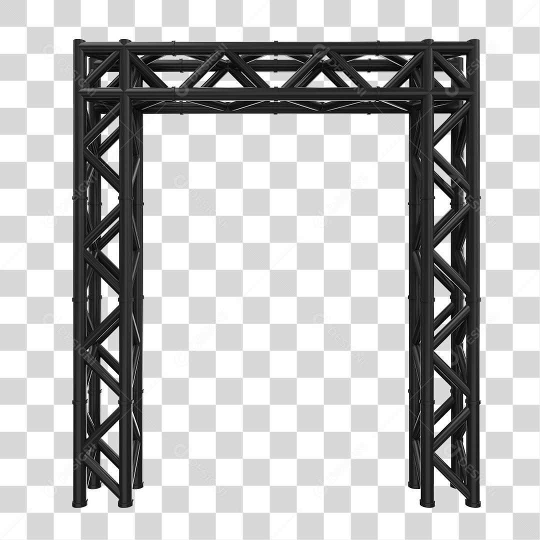 Estrutura Metálica Para Montagem de Palco Elemento 3D Para Composição PNG Transparente