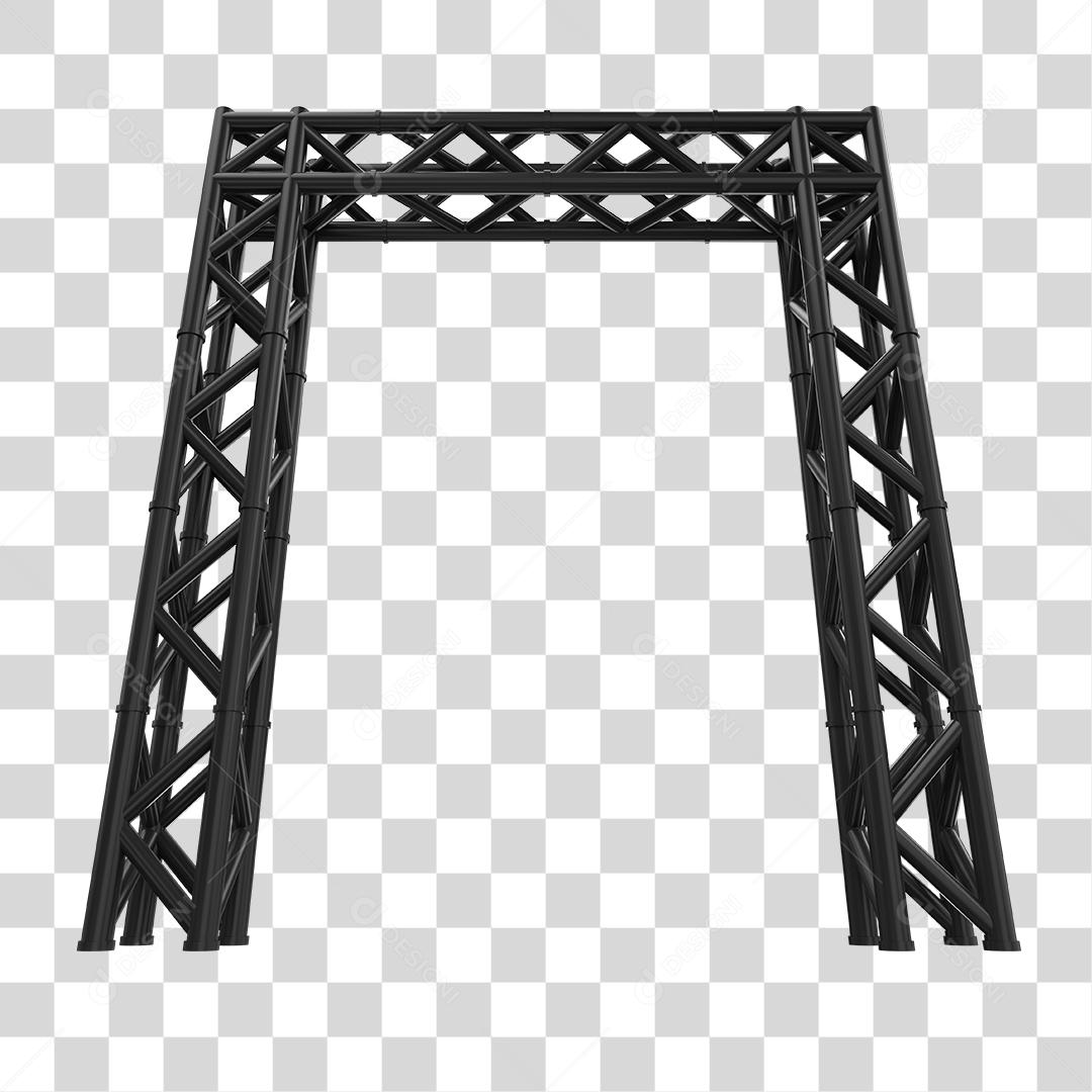 Estrutura Metálica Para Montagem de Palco Elemento 3D Para Composição PNG Transparente