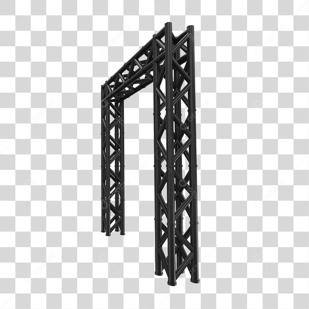 Estrutura Metálica Para Montagem de Palco Elemento 3D Para Composição PNG Transparente