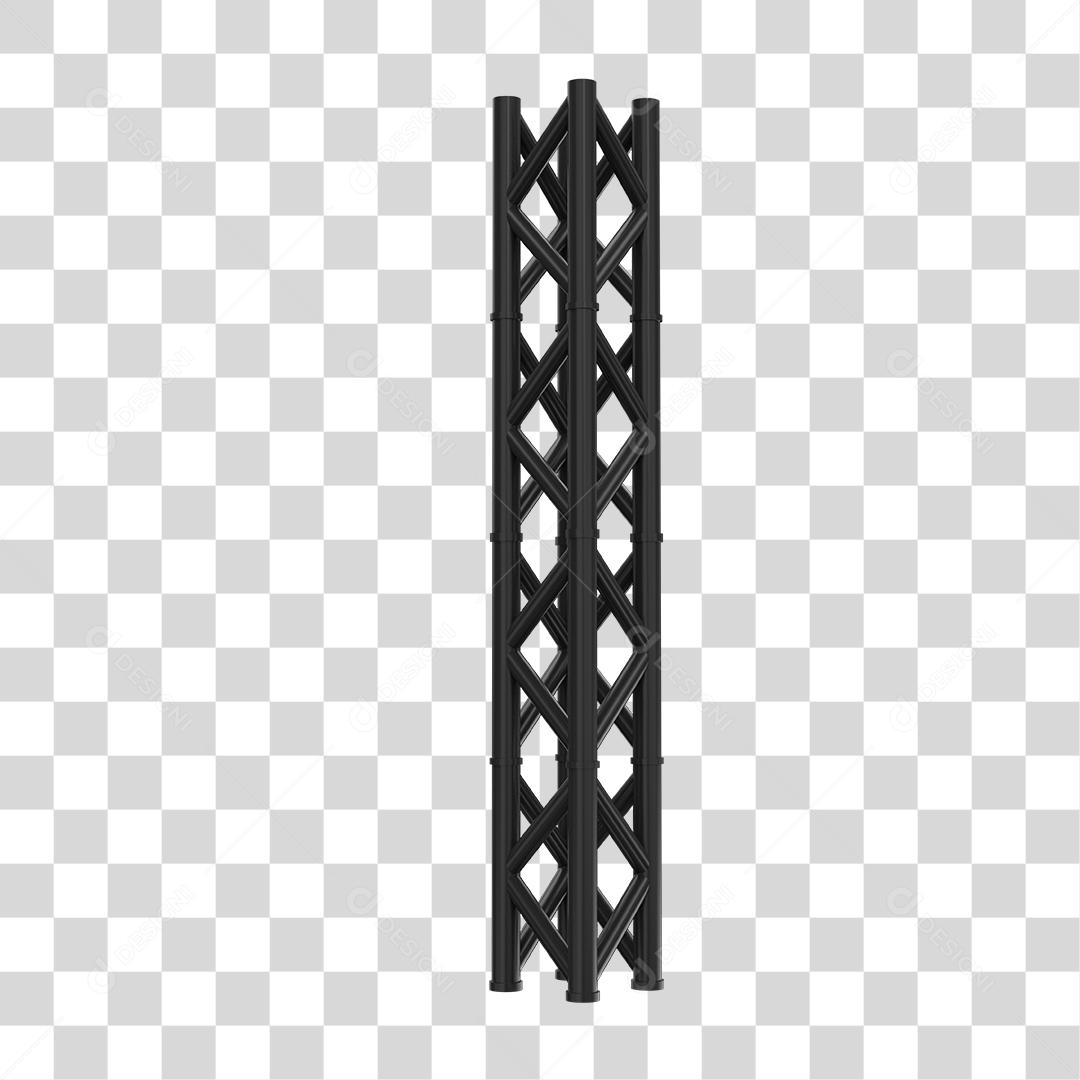 Estrutura Metálica Barra Elemento 3D Para Composição PNG Transparente