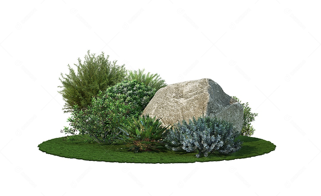 Rocha pedreira sobre fundo moitas e matos