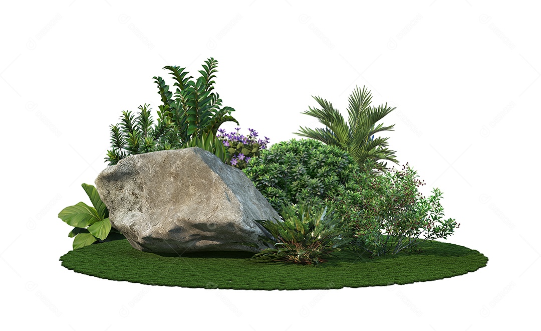 Rocha pedreira sobre fundo moitas e matos